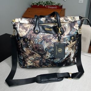 Luggage/ Carry On Bag Adrienne Vittadini Peacock Print Vacation 20"x 12"